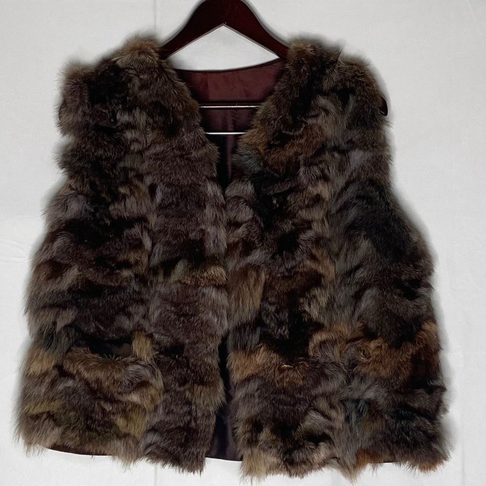 Vintage handmade suede & fur vest